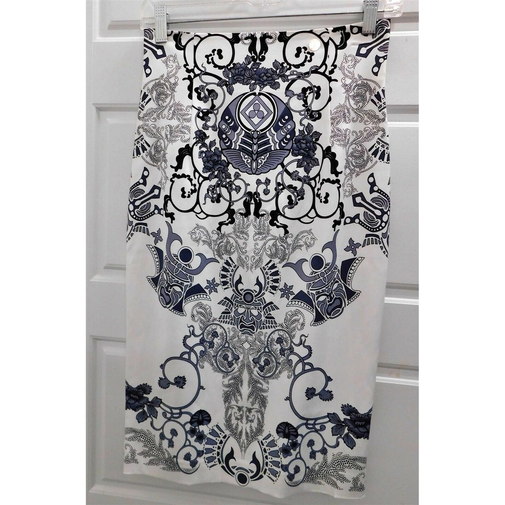 New Versace Black White Gray Baroque Long Skirt sz‎ 40